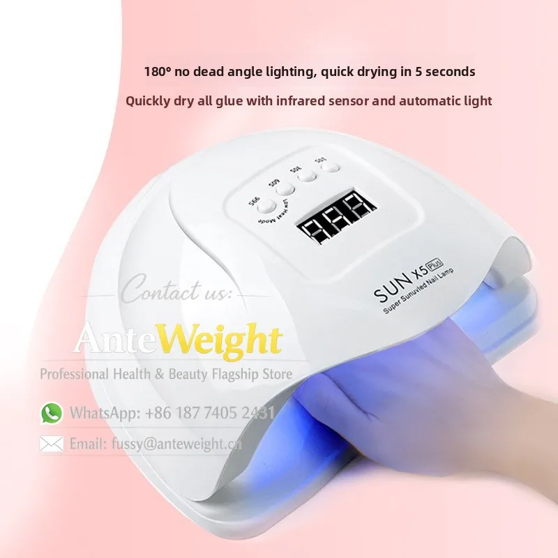 High-Power Nail Lamp, Quick-Dry Gel Curing Light | No-Black-Hand Nail Dryer for Manicure & Pedicure