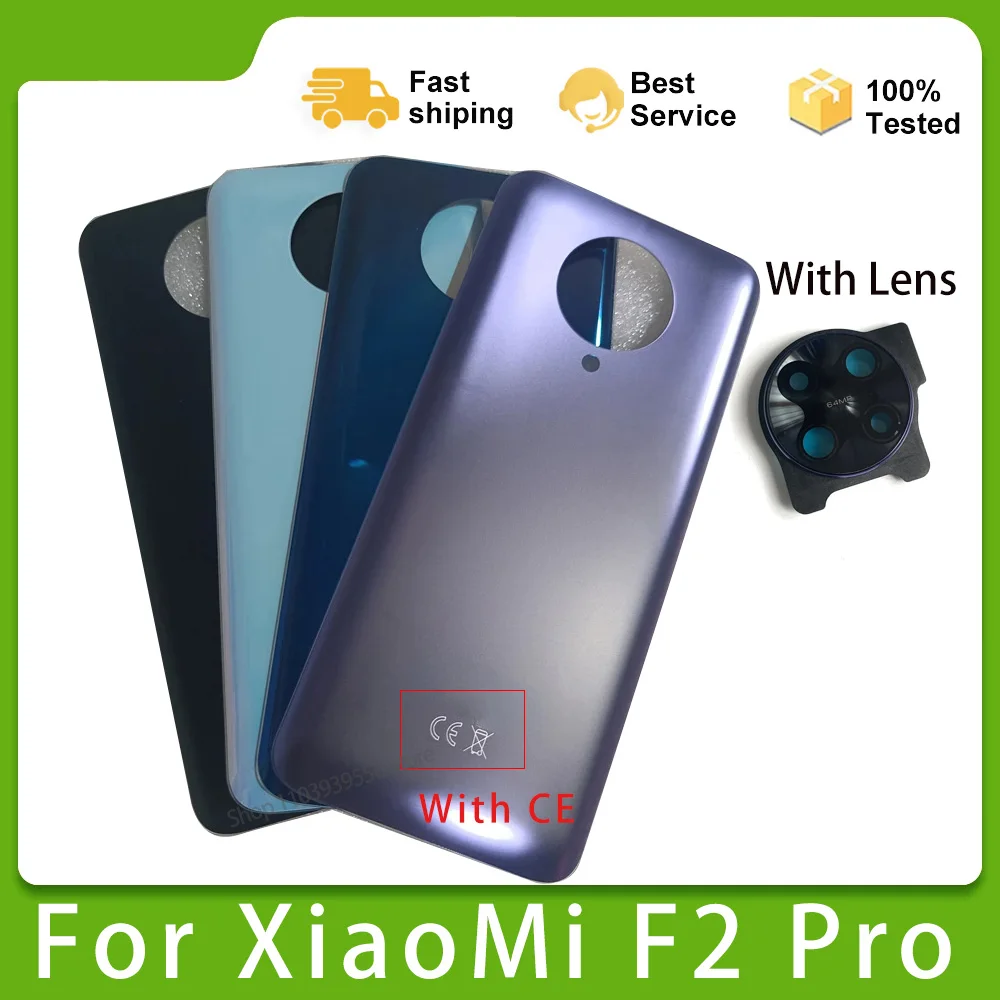 

New For Xiaomi Poco F2 Pro Battery Back Cover Glass Rear Door Replacement Glass Housing Case with Camera Lens CE