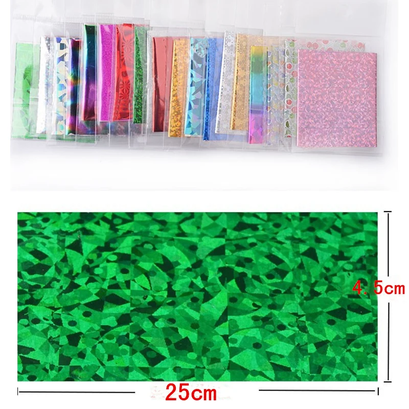 Holographic Transfer Foil Stickers, Flower Transferring Wraps, Slider Nail Transfer Foil Decors, Random Decals, 20Pcs