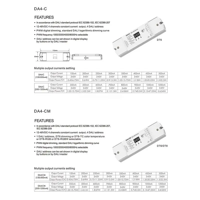 B62B-(350-1200Ma) 12-48V DC 4 Channel Constant Current For Single Color LED Lamps A