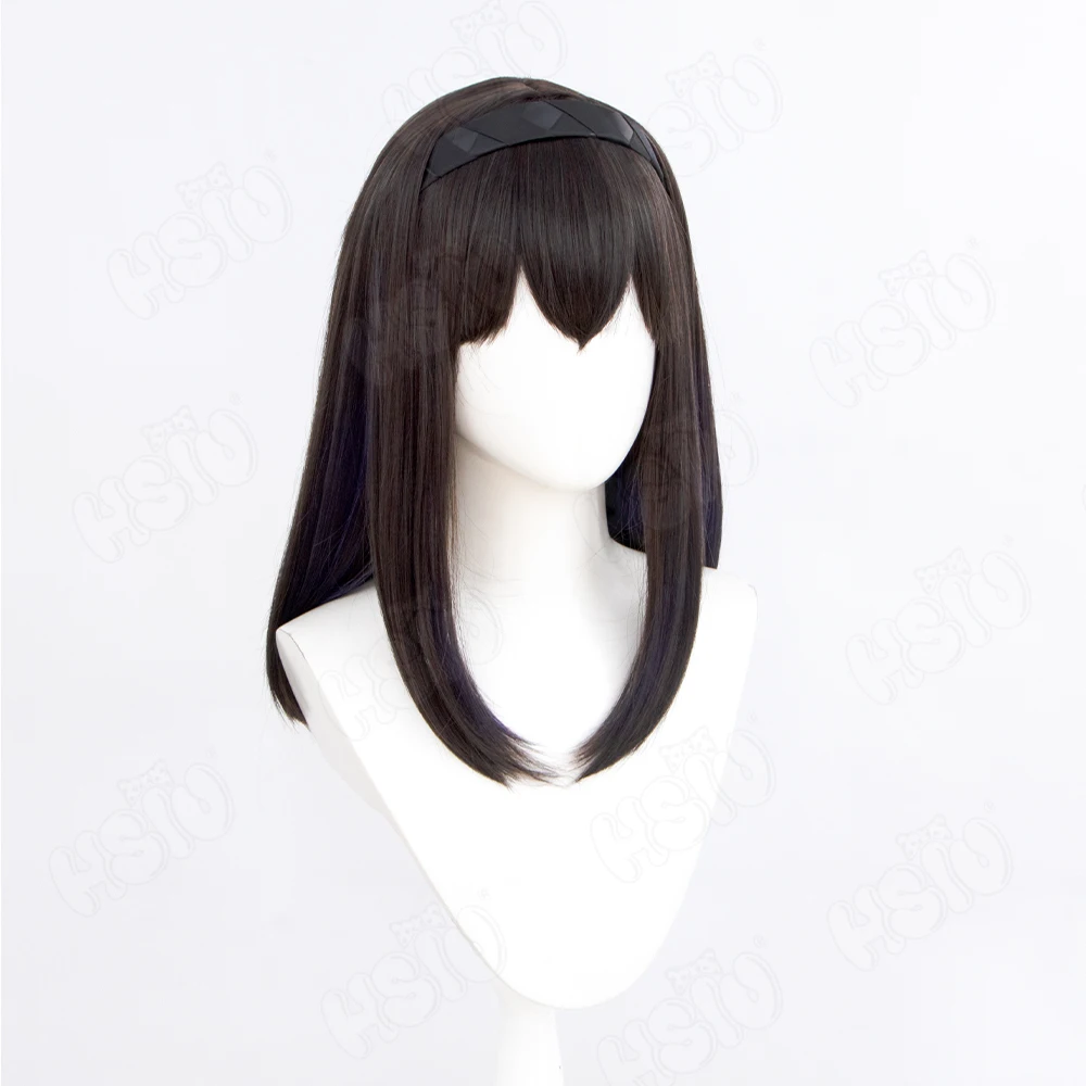 Game Arknights Priestess Cosplay Wig dark brown mixed gray purple long hair Game cosplay Wig anime cosplay Wig