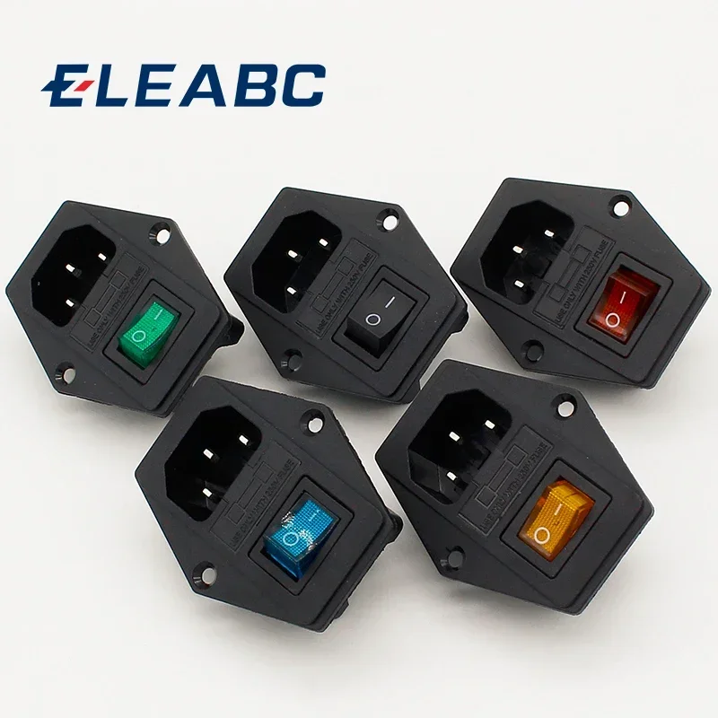 

5pcs ! brass part! with 10A fuse ! power socket with Rocker Switch ac socket 3 Terminal Power Socket with Fuse Holder Connector