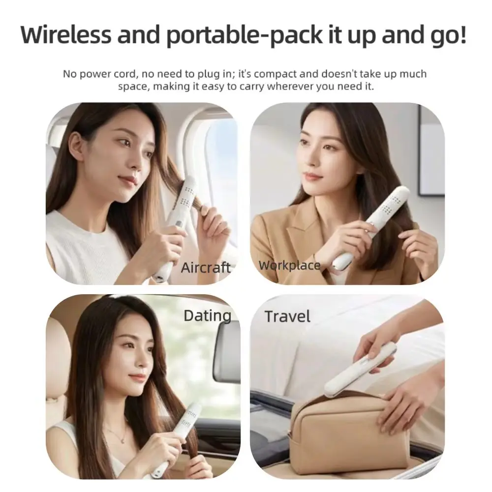 2-in-1 hair straightener, USB rechargeable portable hair straightener, suitable for women's travel and family salons 6