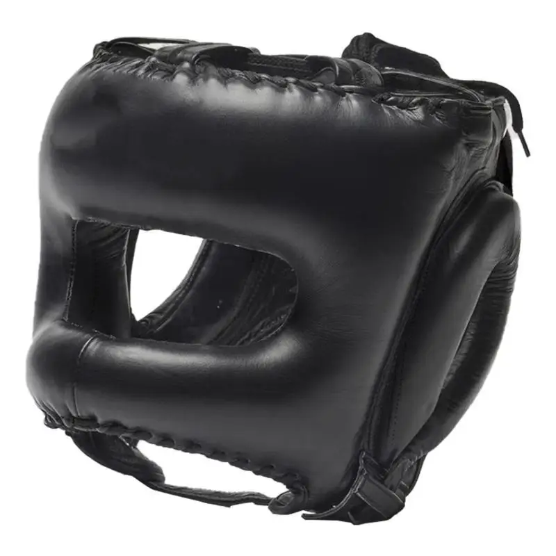 652F Full Face Kick Boxing Helmets PU Leather Martial Art Headgear Protector Enduring