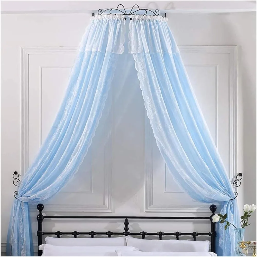 Canopy Bed Frame,Mosquito Net for Bed,Princess Bed Curtains Canopy, Hanging Mosquito Net Canopy Bed Tent, Cute Lace Mosquito Net