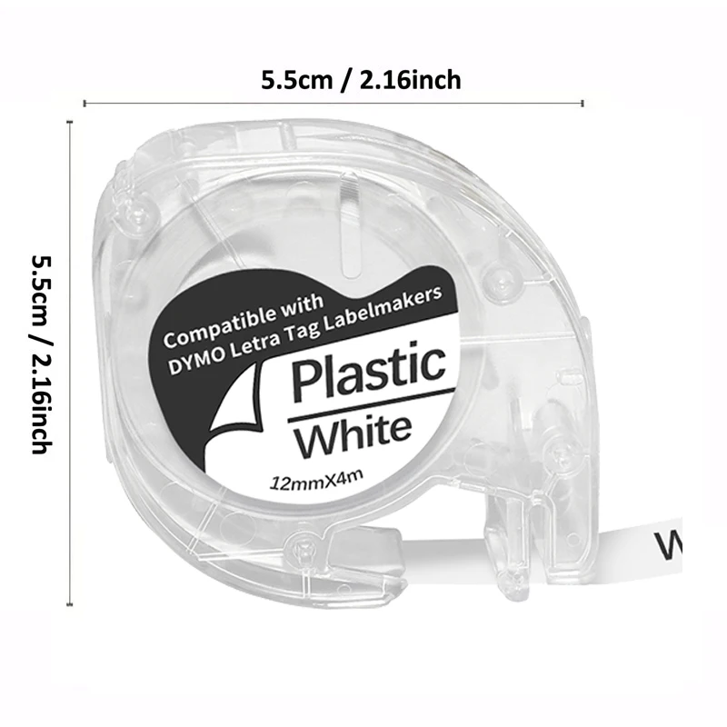 1pK Compatible Dymo LetraTag Refills Plastic Label Tape work With Dymo LetraTag Label Maker LT-100H LT-100T QX50