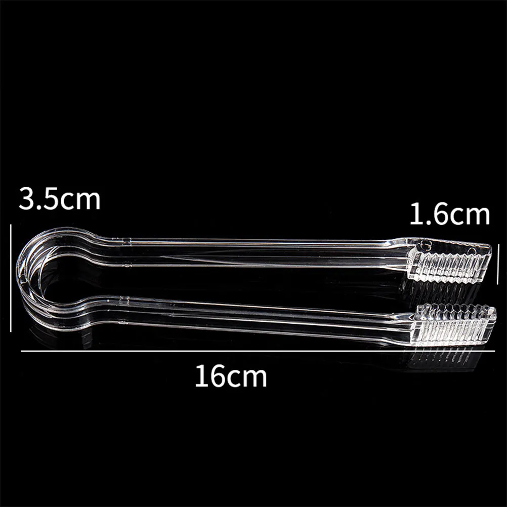 Premium Shatter Resistant Acrylic Ice Tongs with Wave Clamping Grip Anti Skid Food Serving Tongs for Kitchen Home Party Bar