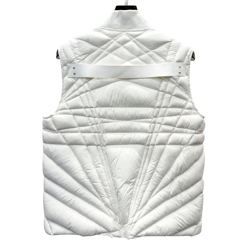 Piumino da donna Nuovo gilet imbottito in piuma d'anatra bianca 90 per l'autunno 2025 Piumini senza maniche slim fit con cerniera cappotto spesso y2k