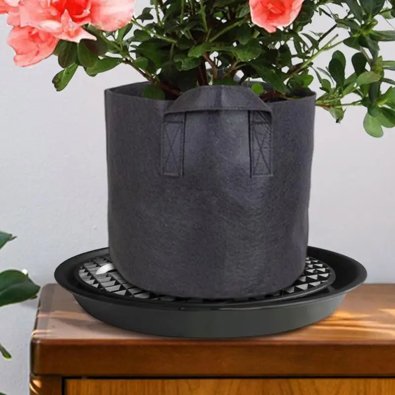 Water Tray for Plants Breathable Self-Watering Base with Grow Bags Reusable Bottom Watering Saucer for Seedlings Vegetables