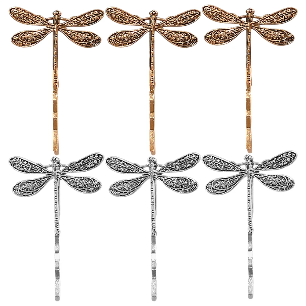 

6 Pcs Vintage Dragonfly Hair Clip Decorative for Girl Barrettes Bobby Pin Accessories Clips Broken