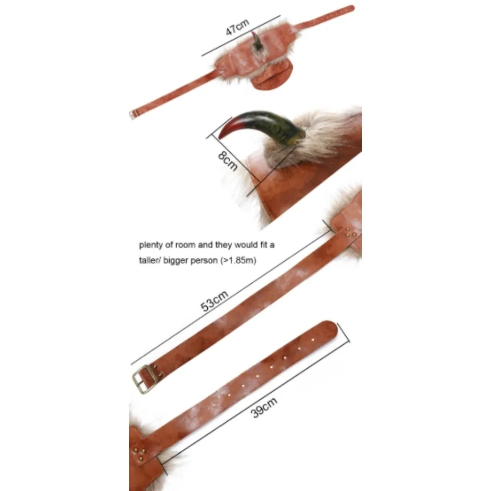 メンズ中世バイキングアーマーショルダーパッド - ハロウィン&コスプレ用PUレザーコスチュームアクセサリー