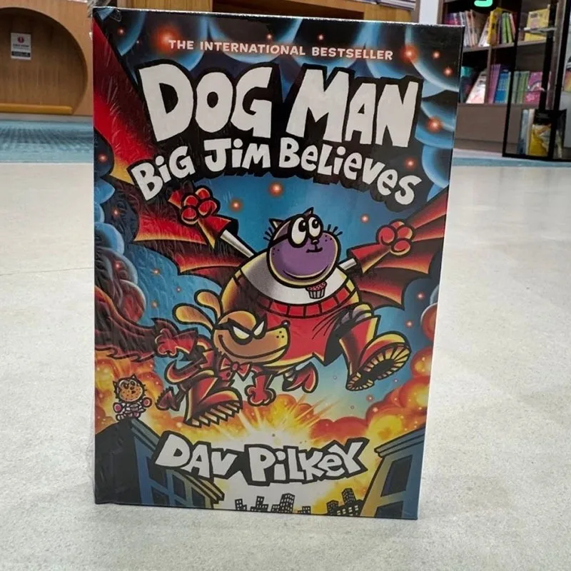 Homme chien # 14 Big Jim Believes livre d'histoires à couverture rigide pour enfants anglais roman graphique de bande dessinée drôle pour enfants