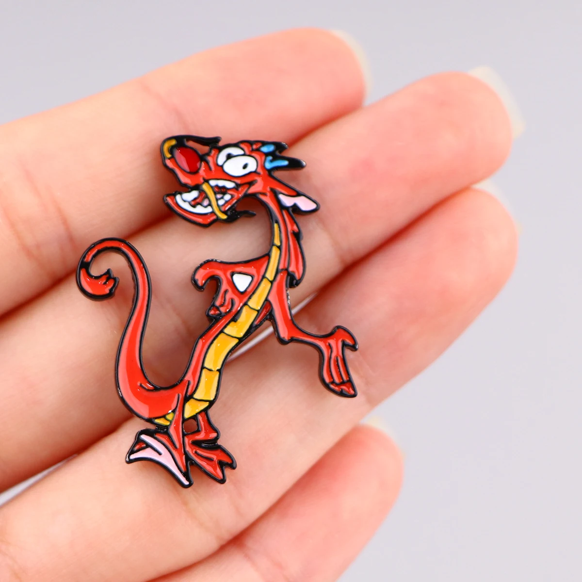 Mushu Dragon Enamel Pin Movie Brooches for Women Lapel Pins Badges on Backpack Clothes Accessories Fashion Jewelry Friends Gifts