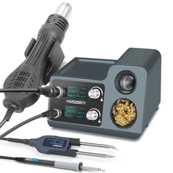 Hot Air Gun T12 Rework Solder Station Digital OLED Electronic SMD With Tweezer Soldering Iron Repalcement Repair Wedling Tool