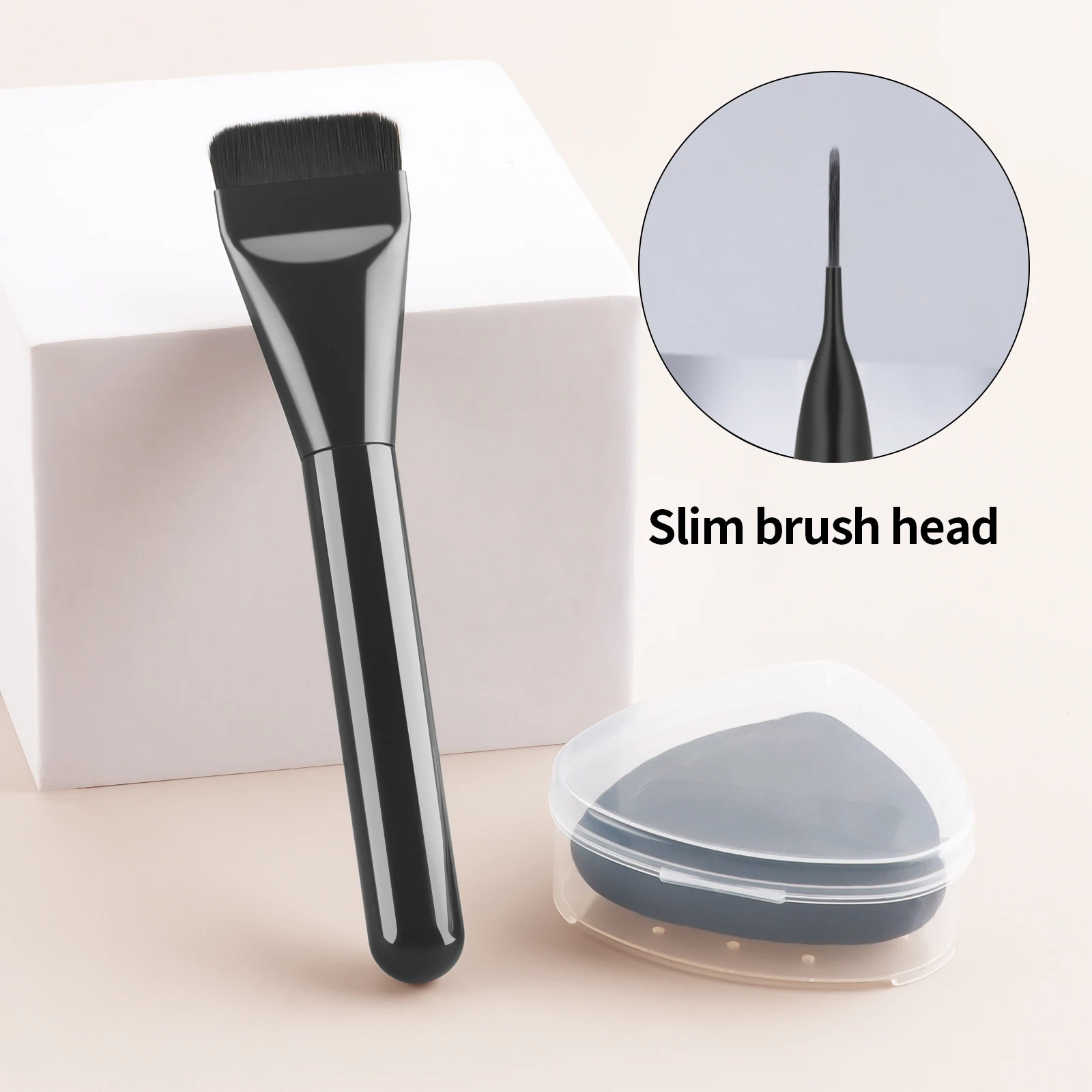 Brocha de maquillaje para base de línea recta, brocha de maquillaje de hoja plana, base líquida, máscara facial especial, brocha de belleza también