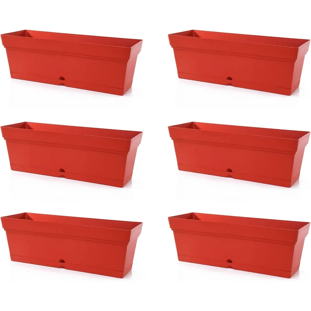 

Mintra Window Box Planters 6 Pack - BULK (Red 6pk)