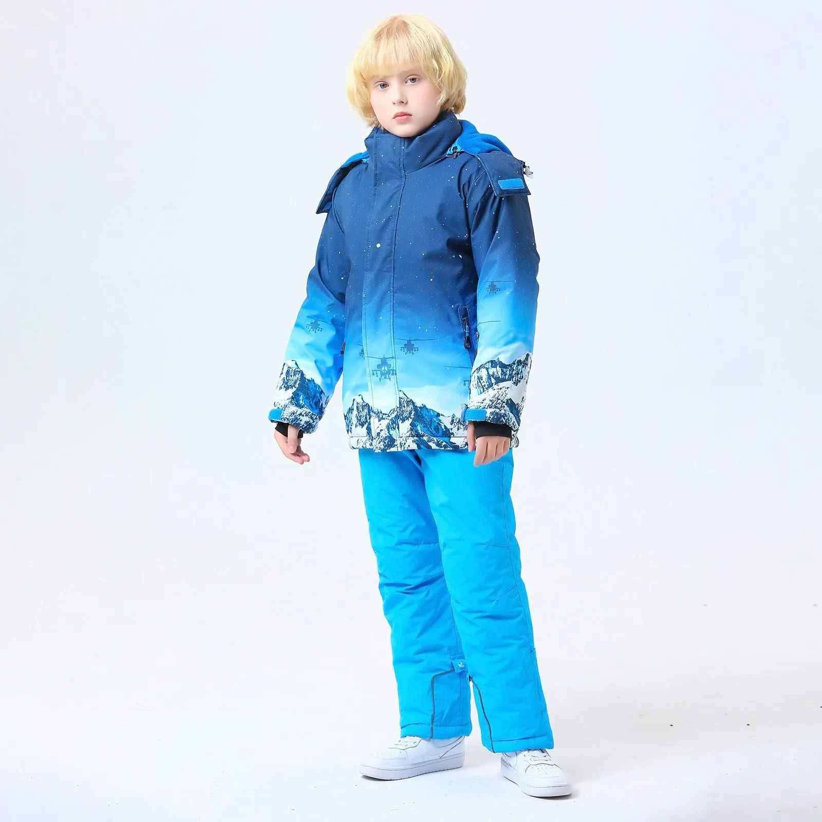 2024 Girl's Boy's Ski Suit Winter -30℃ kids Skiing and Snowboarding Clothes Warm Waterproof Jackets Pants children clothing set