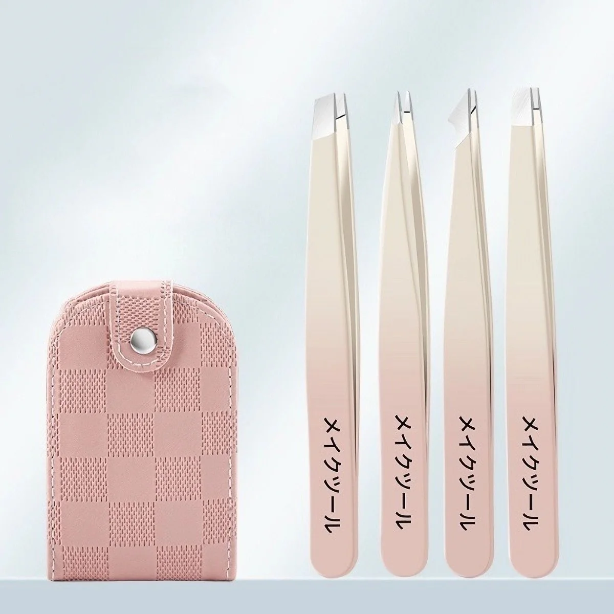 Pinça de aço inoxidável de precisão para remoção de pêlos faciais de sobrancelhas, lasca, ponta inclinada de cravo, ponta angular, ponta pontiaguda