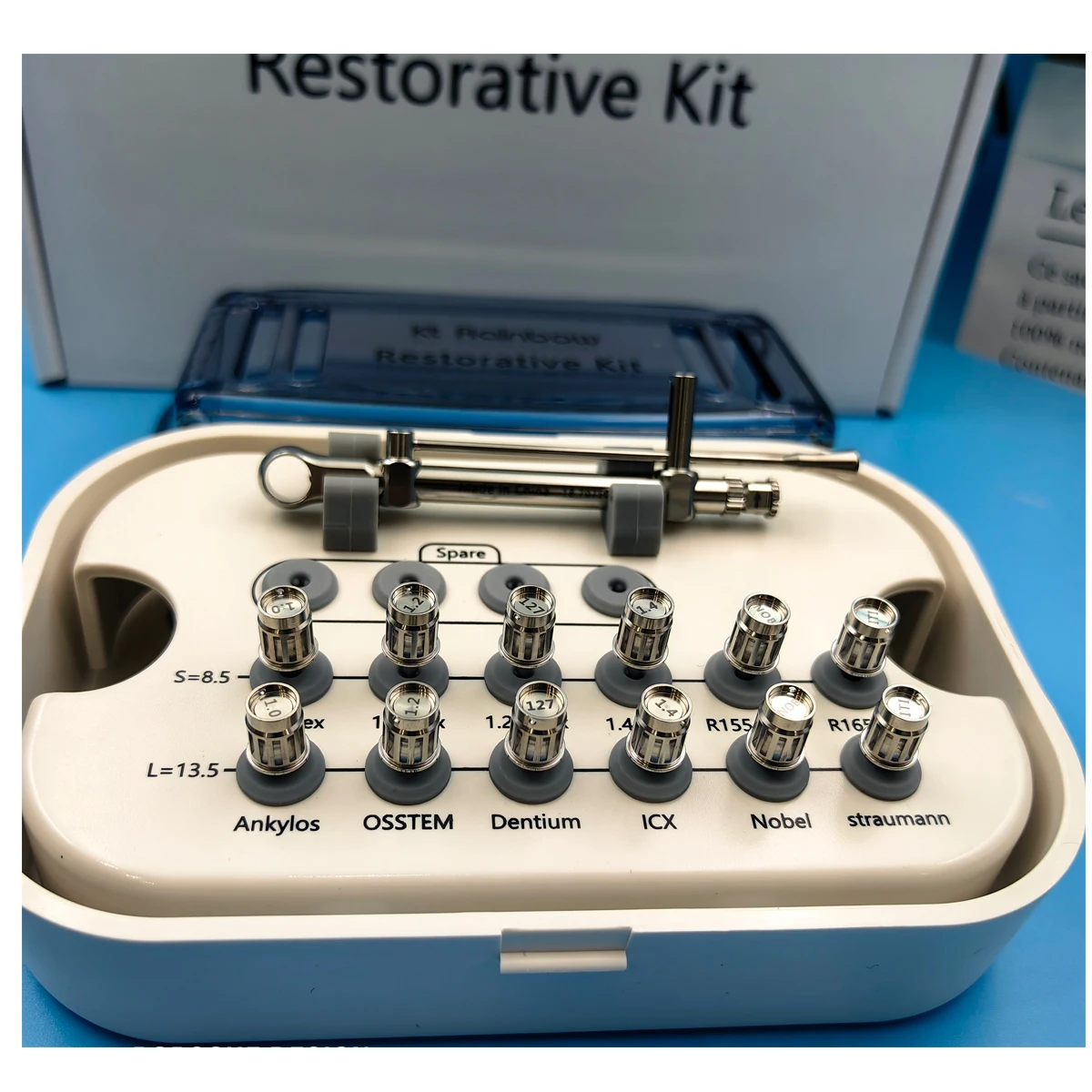 1 set Dental Implant Surgical Restorative Kit & Prosthetic Kit Kt Rainbow with High Quality Anchorage Materials for Dentistry