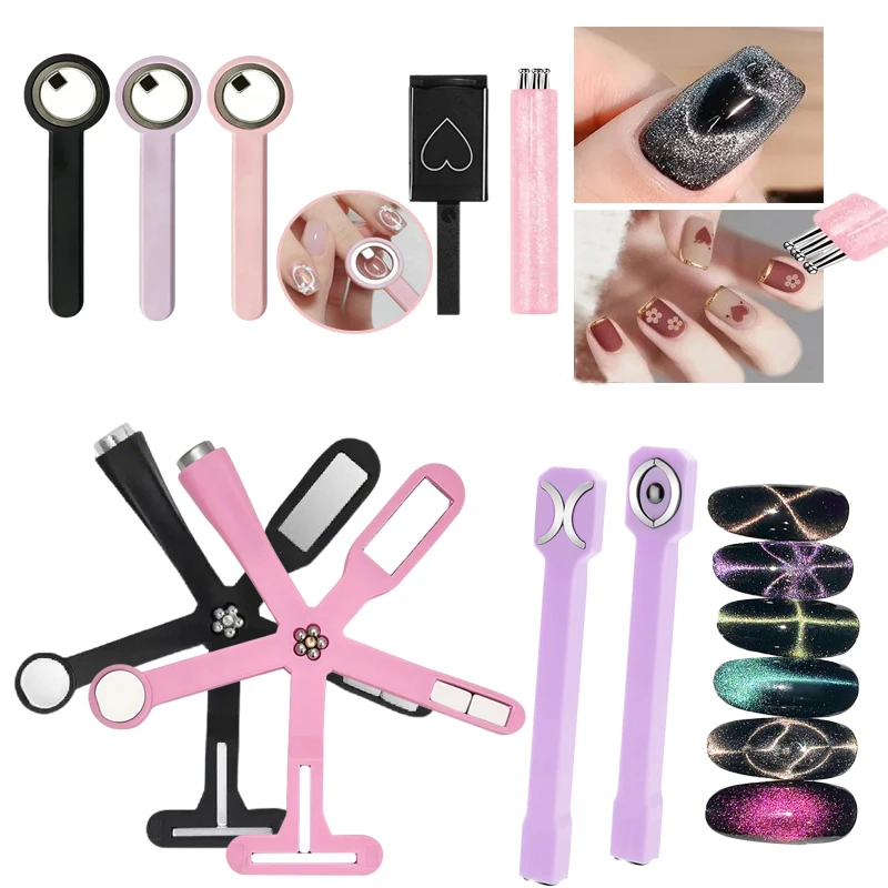 1/2/3 PIÈCES Stylo Magnétique Multifonctionnel pour Nail Art, Outil de Manucure à Attraction UV, pour Peinture Gel Effet Œil de Chat 3D