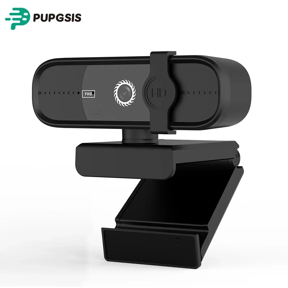 PUPGSIS 1080P Webcam with Microphone, USB HD Computer Web Camera with Privacy Cover, Plug and Play, Auto Focus Computer Camera
