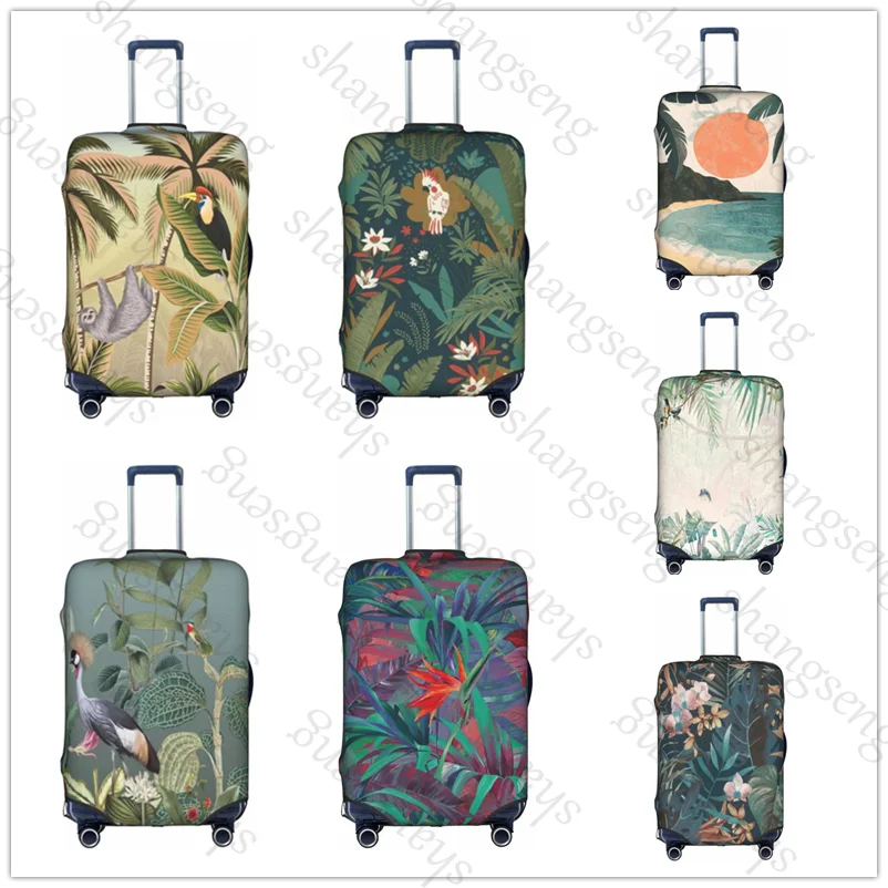 

Thick Elastic Luggage Protective Cover Zipper Suit For 18-32 inch Bag Suitcase Covers Travel Jungle ink-wash painting flowers