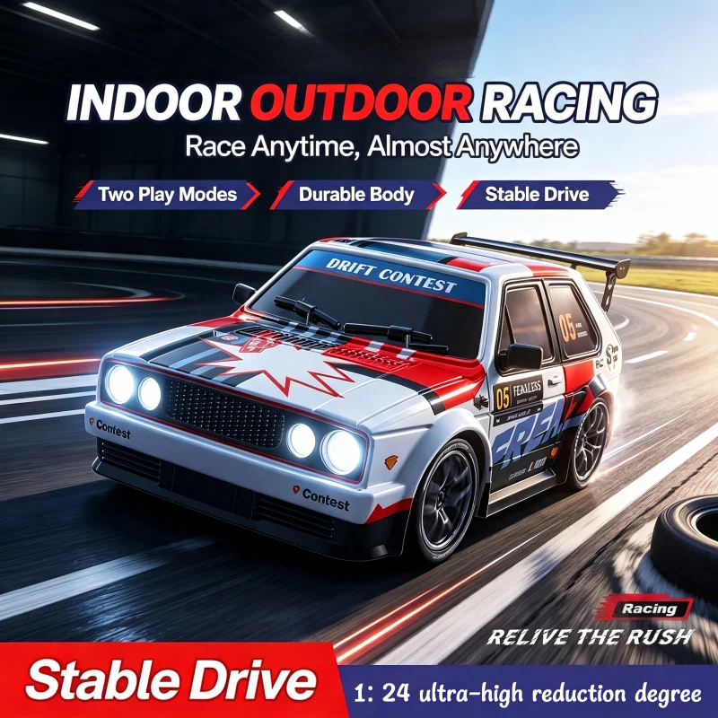 2026 S300 1/24 RC Car 2.4G High Speed Drift 4WD Remote Control Car With Led Light Radio Controlled GTR Racing Model Boy Toy Gift