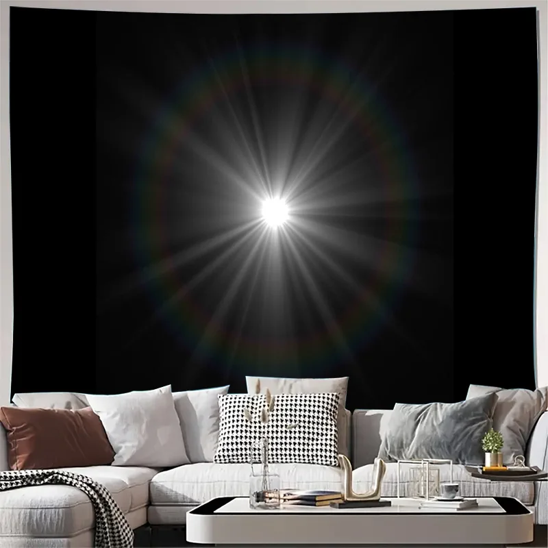 

Halo Black and White Tone Decorative Hanging Cloth - Modern Minimalist Wall Decor Fabric