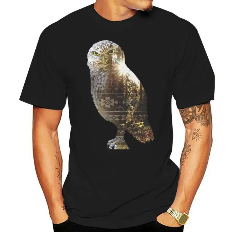 Owl - Men's Short Sleeve Graphic T-Shirt Hot Sales Summer Mens Cool Tee 2023 Breathable All Cotton Round Neck Tshirt