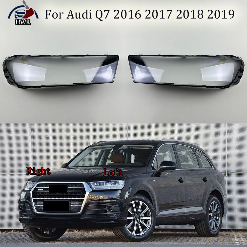 

For Audi Q7 2016 2017 2018 2019 Headlamp Lamp Cover Headlight Shell Transparent Mask Lens Plexiglass Replace Original Lampshade