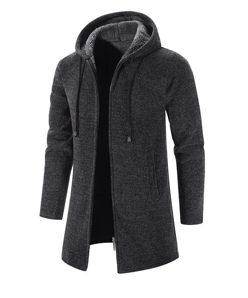 Men\'s Sweaters Coat Autumn Winter New Hot Warm Zipper Medium Long Cardigan Sweaters Man Casual Knitwear Sweatercoat mens clothes