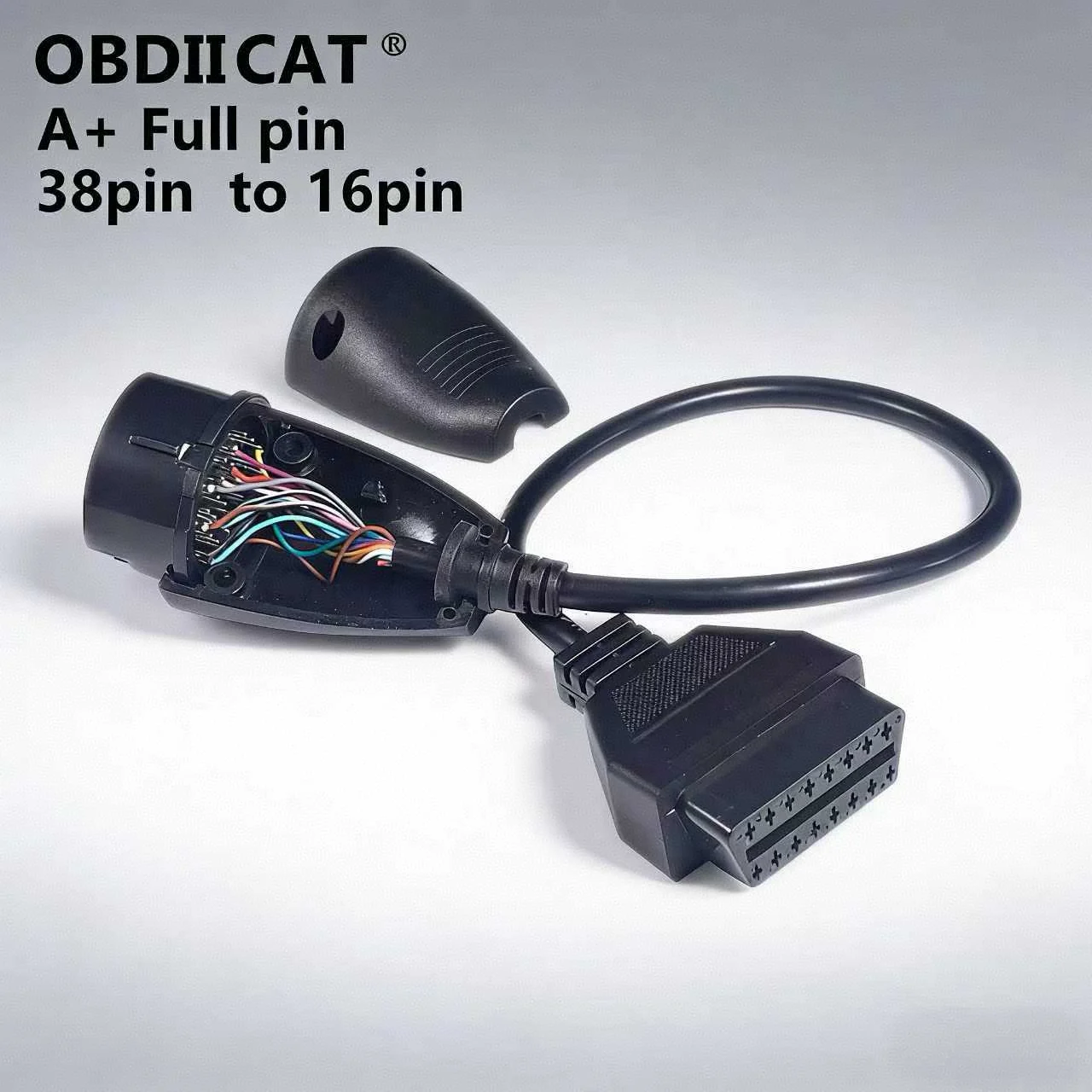 For Benz 38Pin to 16Pin OBD2 Adapter Cable - Full Pin Diagnostic Connector for Mercedes 38 Pin OBD Connector for Be-nz 16 Pin