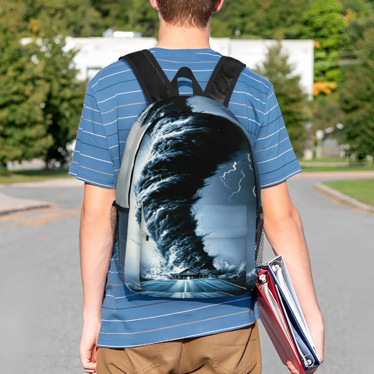 Fantasy World Tornado Apocalypse Backpack Student BookBag Kids School Bag Laptop Shoulder Bags for Men Women