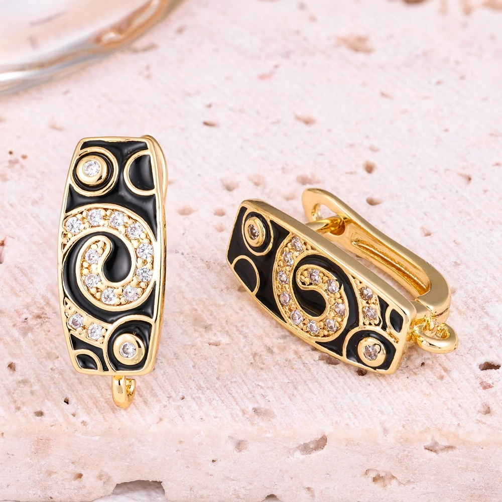 Juya 2, 4 Stück/Set, 18 Karat versilberte, einfache Verbindungselemente, Verschlussösen für Ohrringe, zum Selbermachen von Ohrringen für Damen, geeignet für Edelsteine, Perlen und Kristalle. – Detail 9