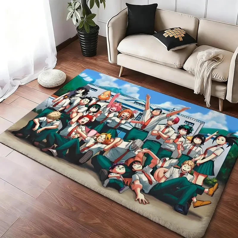 VIKAMA My Hero Academia Area Rug Class 1-A Full Group Anime Character Non Slip Living Room Bedroom Floor Carpet