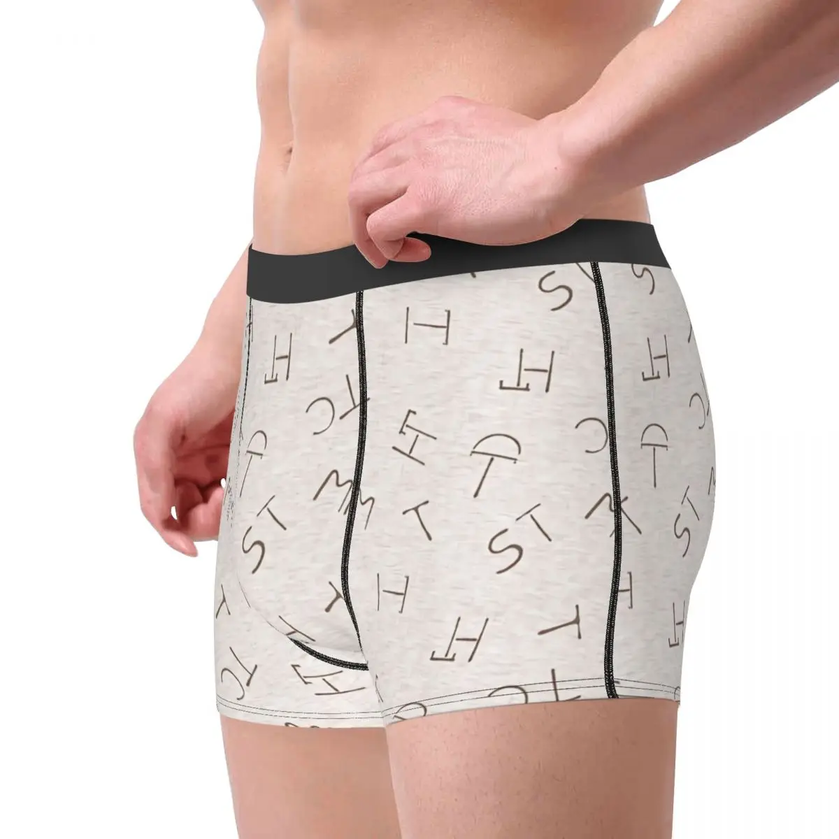 Cattle Brands Beige Underpants Homme Panties Men's Underwear Ventilate Shorts Boxer Briefs