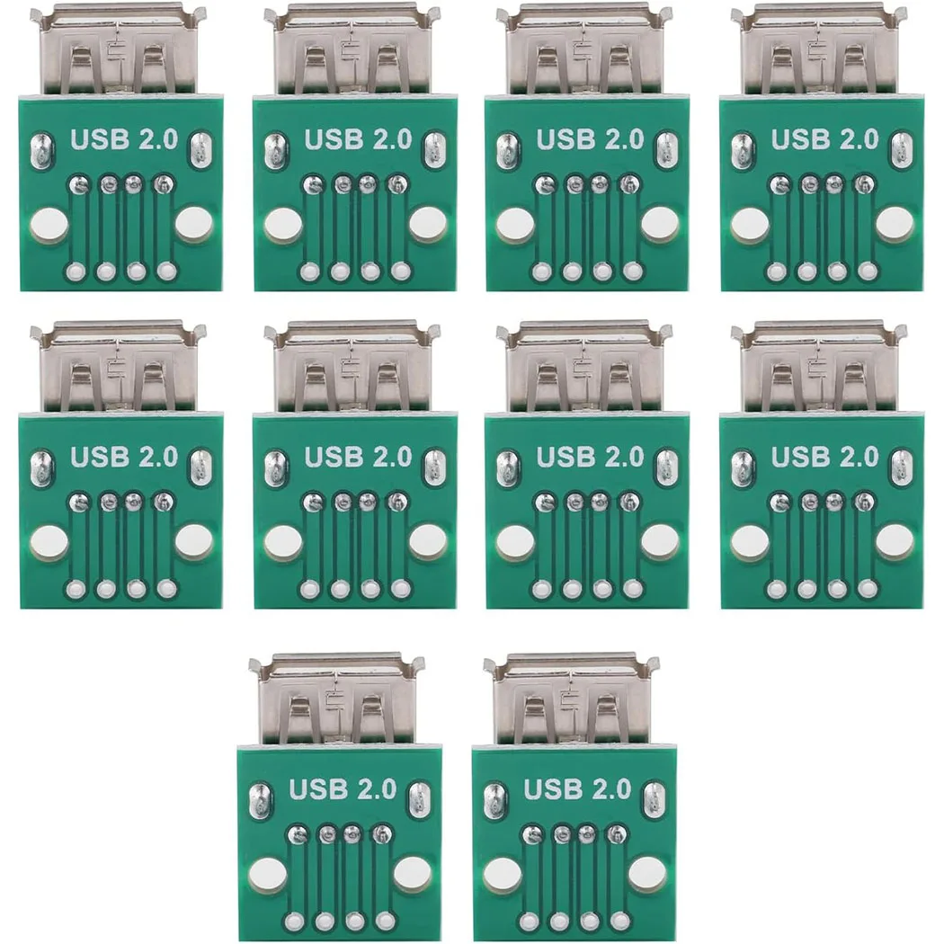 USB Type A Female Board 2.54mm Pitch Connector 4 Pins DIP Socket Board for Power Supply
