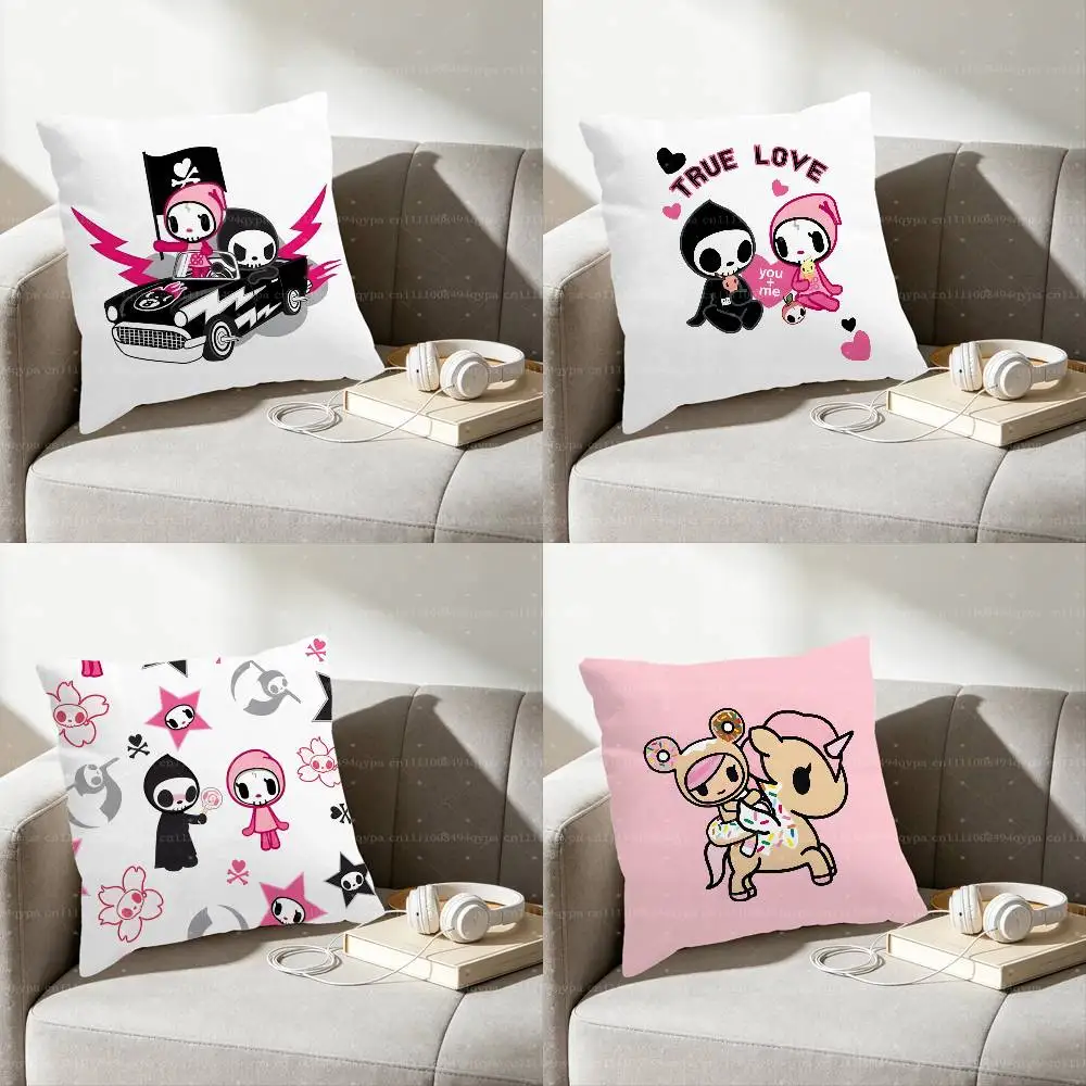 T-Tokidoki Fashion Adios Ciao Ciao Square Cushion Pillow Case Sofa  Bedroom/Living Room Backrest Multiple Sizes Washable Covers