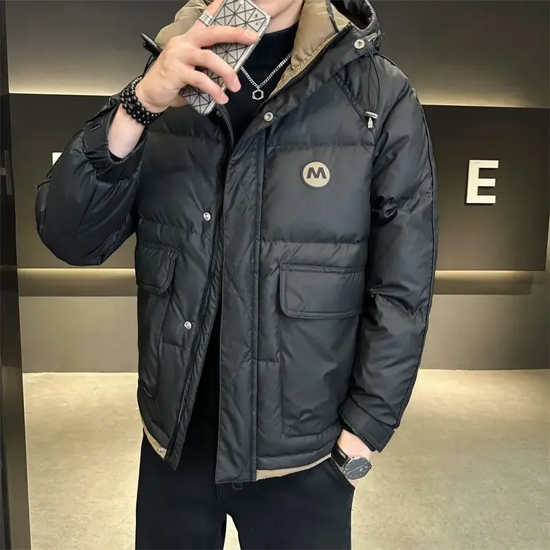 Canada Men Down Jacket Winter Warm Jacket Thick Hooded Military Bomber Zipper Coat Windproof Windbreaker Loose Puffer Jacket