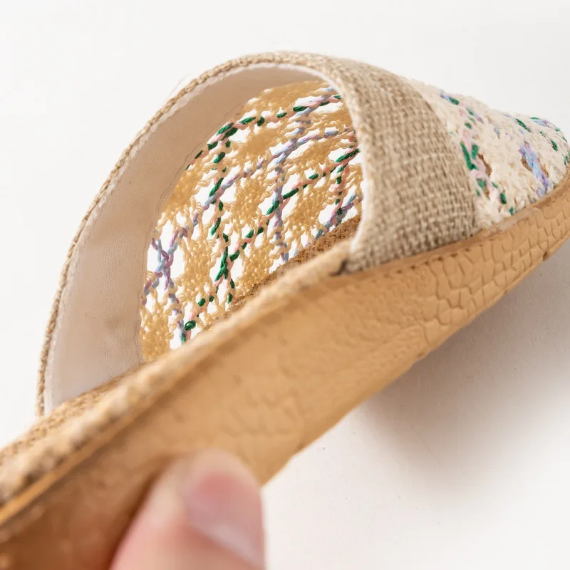 Neue orientalische Flachs-Hausschuhe für Damen, Sommer, für den Innenbereich, Sommer-Holzboden-Hausschuhe für Herren, Frühling und Herbst – Detail 13