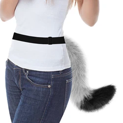 Adults 26 Inch Wolf Tail Soft Long Fur Cat Fox Costume Tail for Halloween Fancy Party Costume