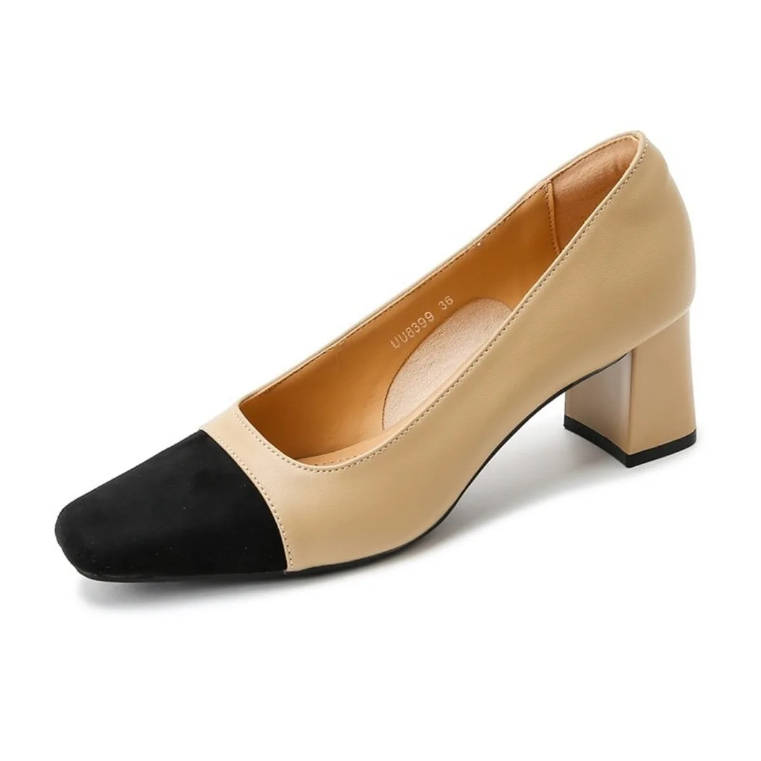 

Women's Sandals Covering Head Low Heel Simple Style Small Fragrance Style Flat Heel Student Suitable High Heels Rubber Uppers