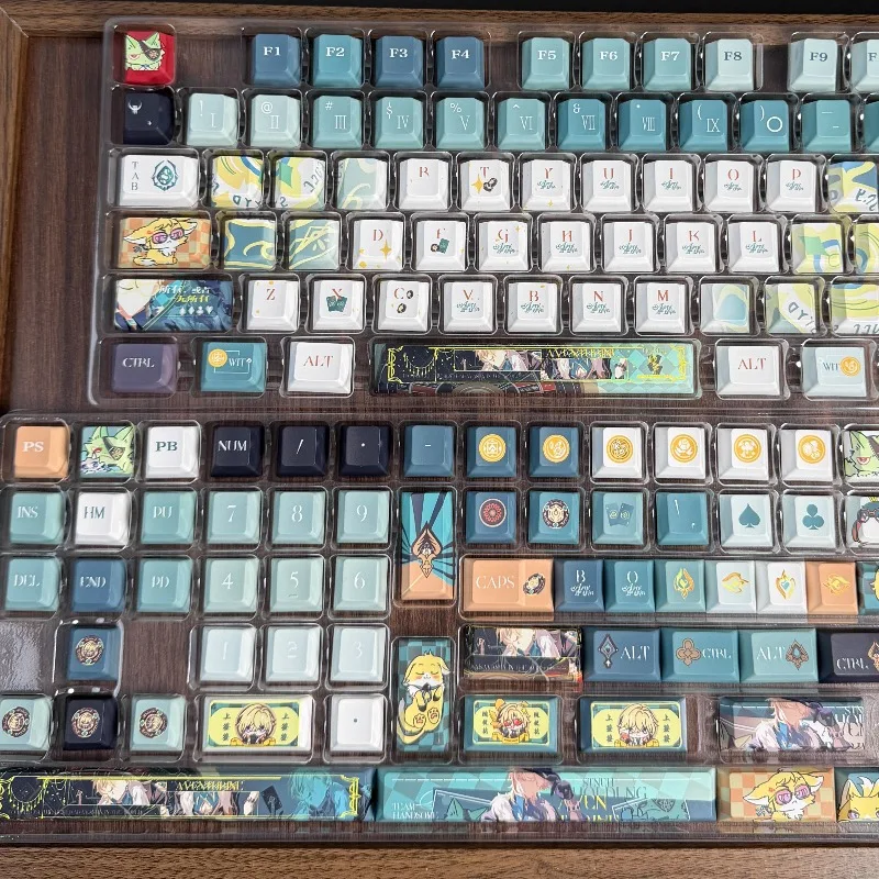 

Sand Gold Themed Keycaps Customized PBT Cherry Profile Sublimation Key Cap Cartoon Anime Cute Point KeyCap Keyboard Decoration