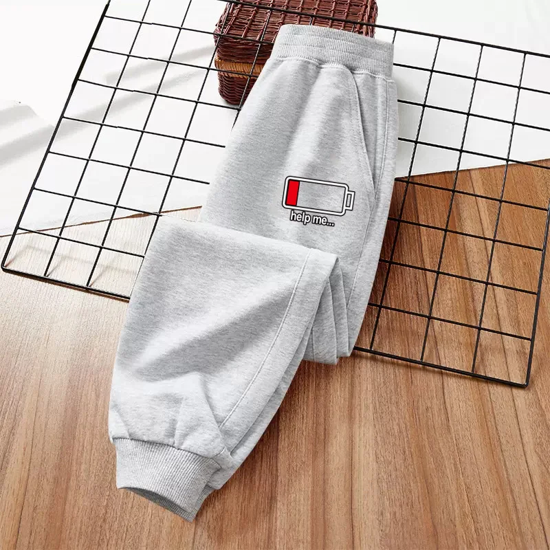 Children Autumn Trousers Battery Pattern Long Pant Boys Jogging Sweatpants Teen Brand Clothing 3-14Y