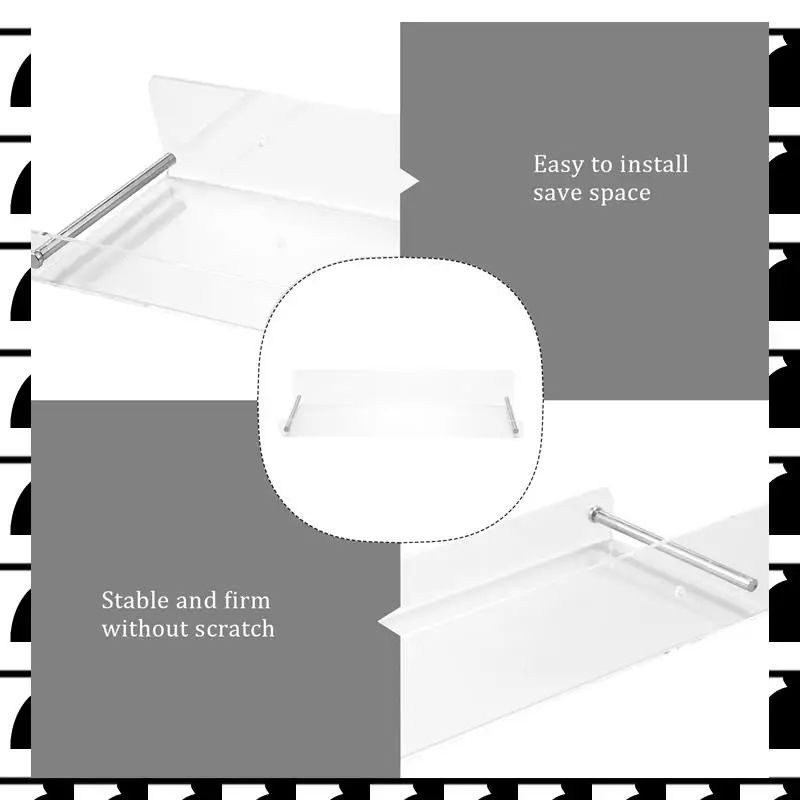 

A44U 2 Pack Acrylic Floating Shelves, 15 L X3.25Inch W, Clear Bathroom Wall Shelf, Bookshelves, Invisible Display For Office