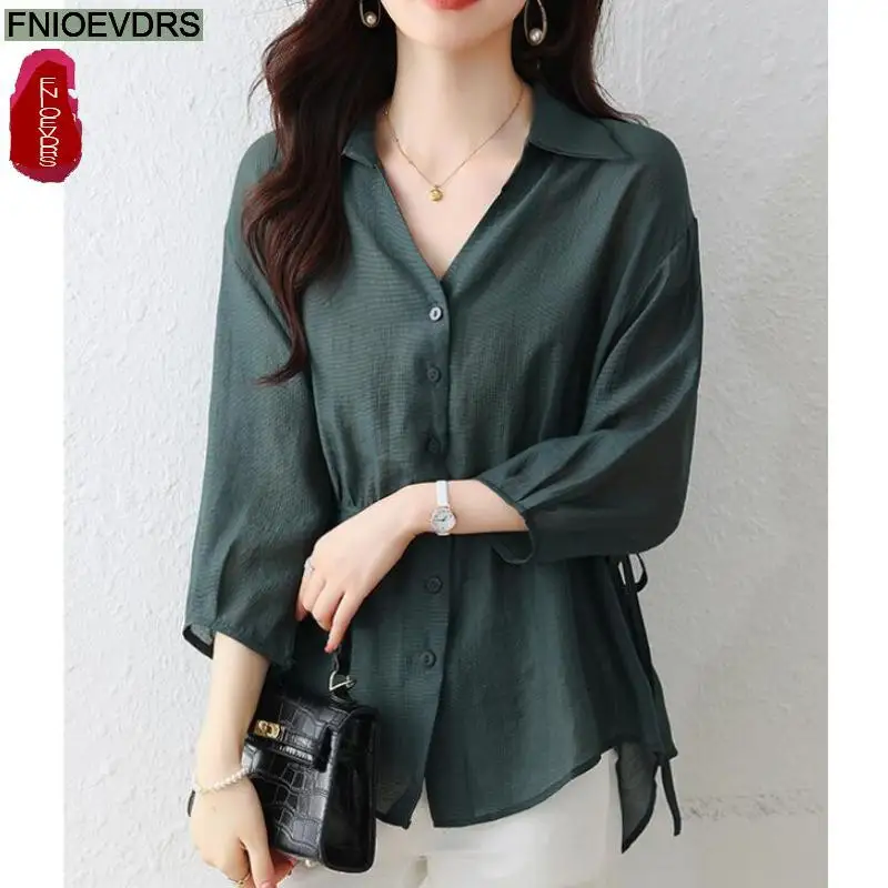 S-3XL Office Lady Shirts 2023 Fall Autumn Basic Wear Work Women French Design Solid Retro Vintage Button Shirt Peplum Top Blouse