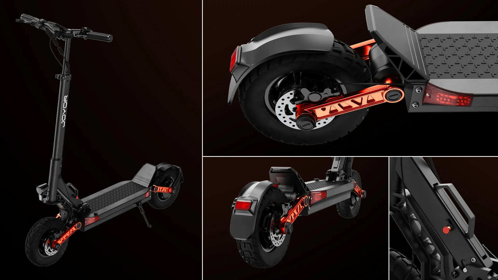 JOYOR S10-S-Z City Commuting E-Scooter 60V 18Ah Doppelmotor 10 Zoll Reifen Tragbarer Elektroroller 70-85km Reichweite – Detail 4