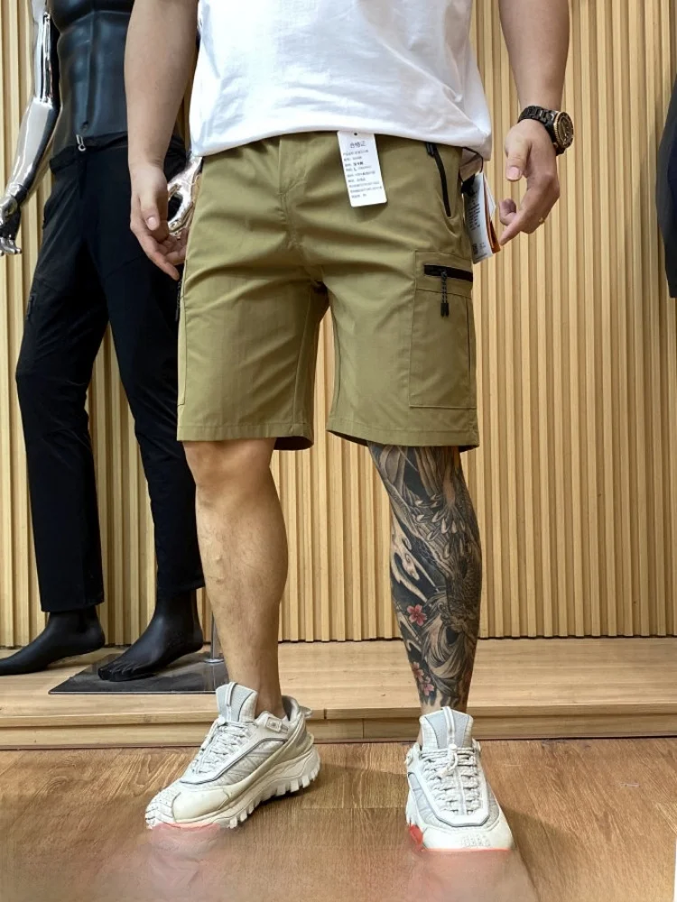 American Workwear Style Breathable Mesh Texture Summer Men's Outdoor Casual Sports Multi-Pocket Versatile Shorts
