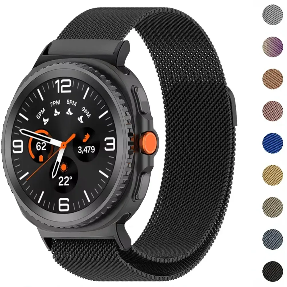 Milanaise-Loop-Armband für Samsung Galaxy Watch Ultra 2025, 47 mm, Metall, Edelstahl, magnetisches Armband, Galaxy Watch Ultra Correa