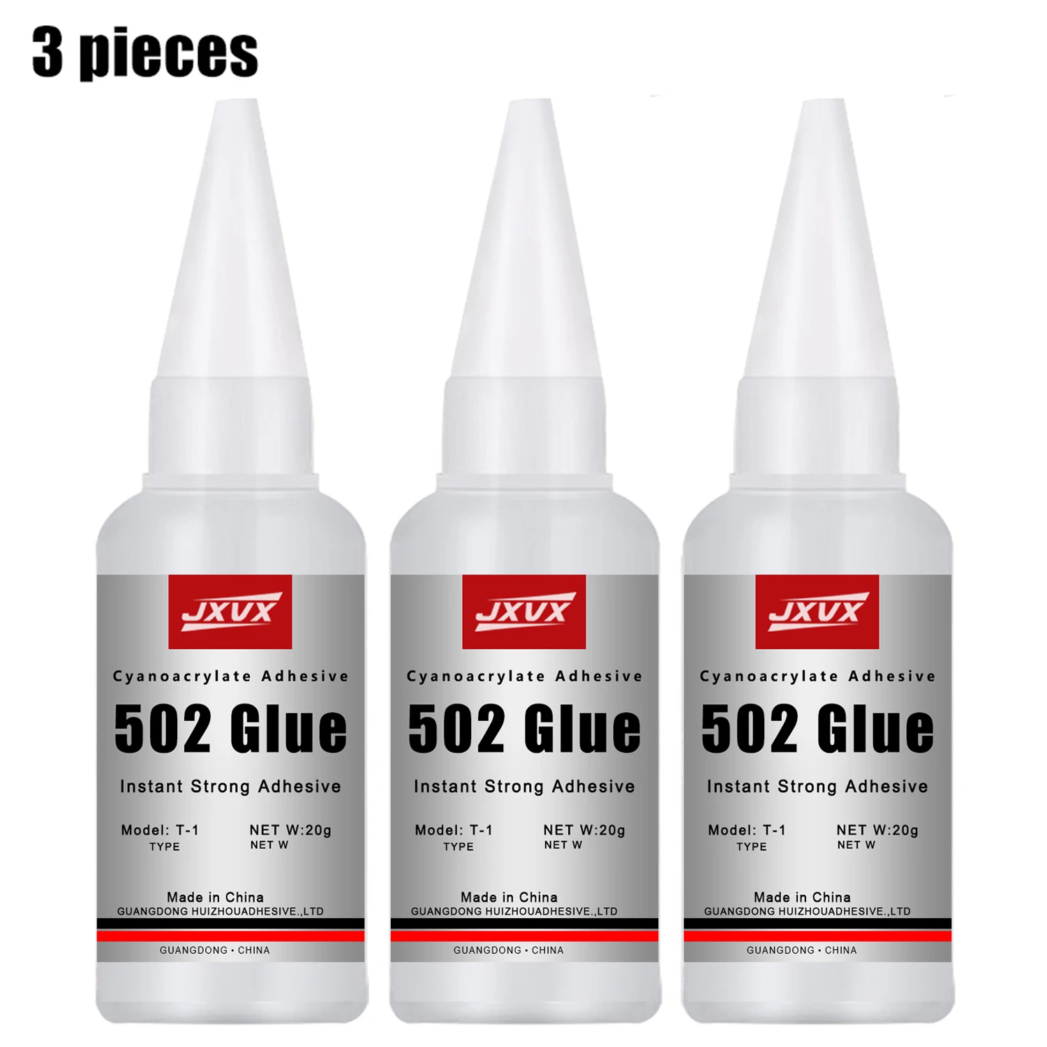 JXVX 1-5pcs 502 superslank, onmiddellijk droogdroog cyanoakrylaat, leer, rubber, hout, metaal, sterk gebonden vloeibare lijm gereedschap